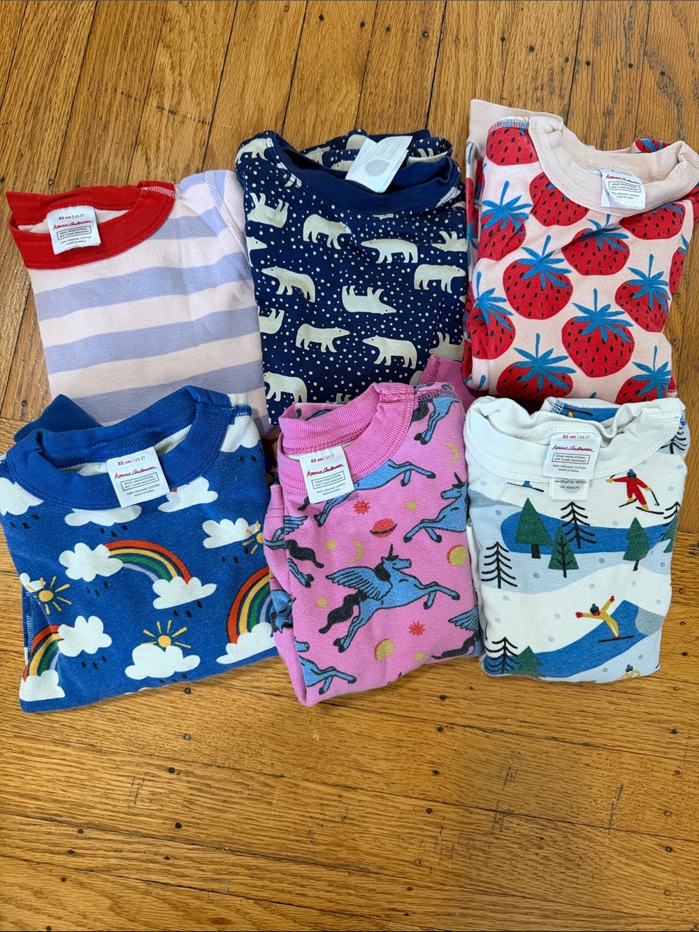 Six Pairs 2T Hanna Andersson Kids Pajamas